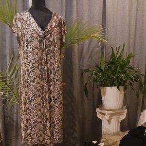 Snake Print Midi Dress